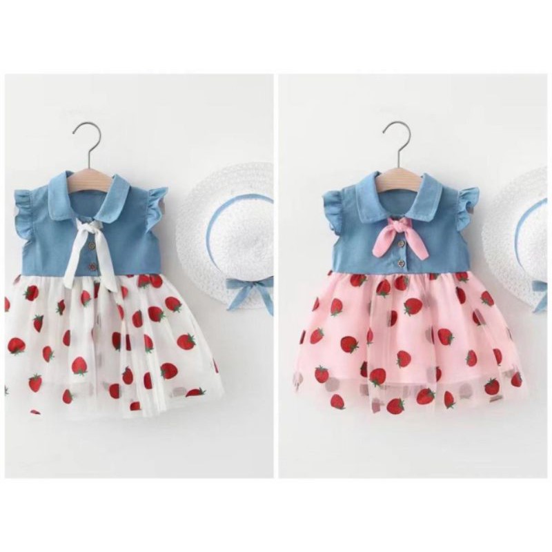 Dress bayi Import denim tutu