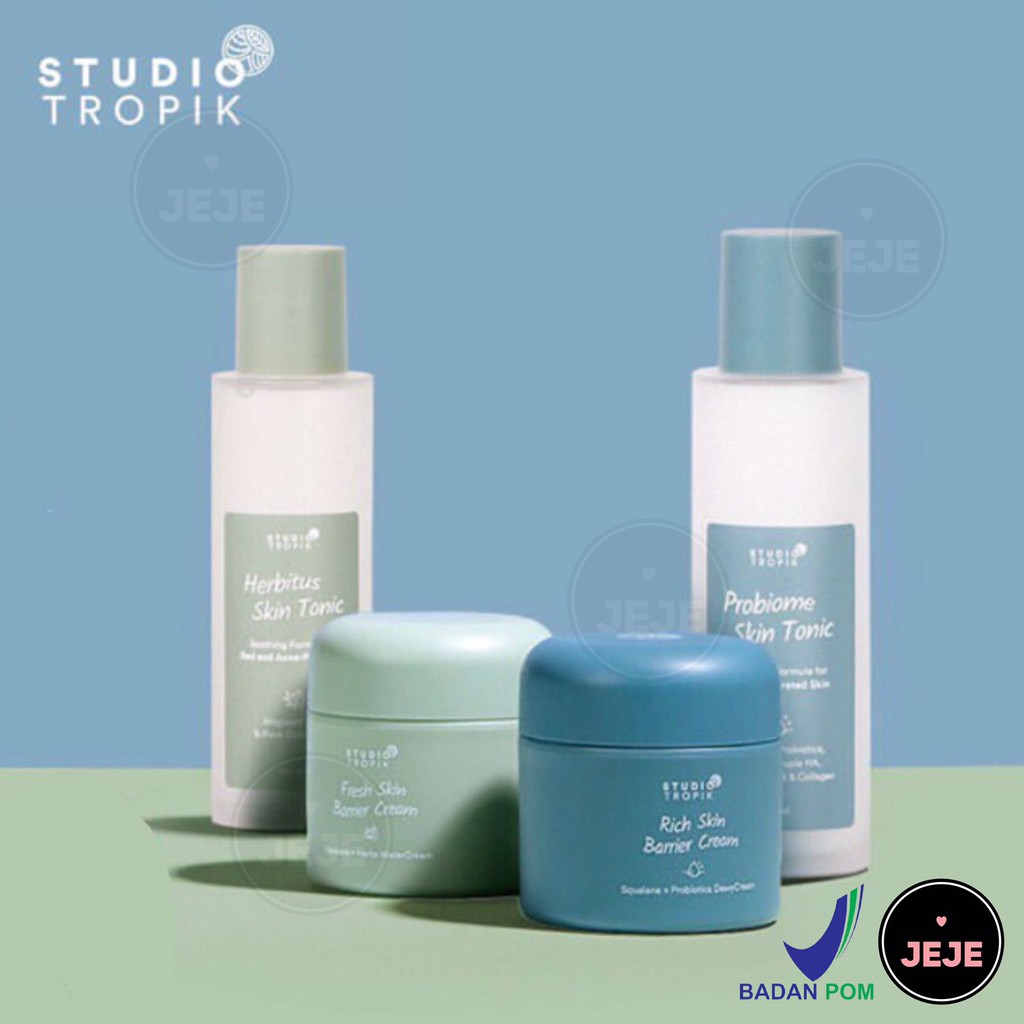 STUDIO TROPIK | Barrier Cream | Skin Tonic | Brightening Toner Herbitus Probiome Fresh Rich Skin