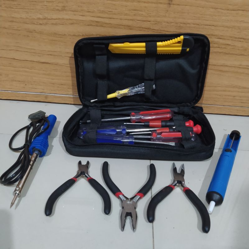 Solder set Tool kit electrical 14 pcs SANDS solder listrik set lengkap
