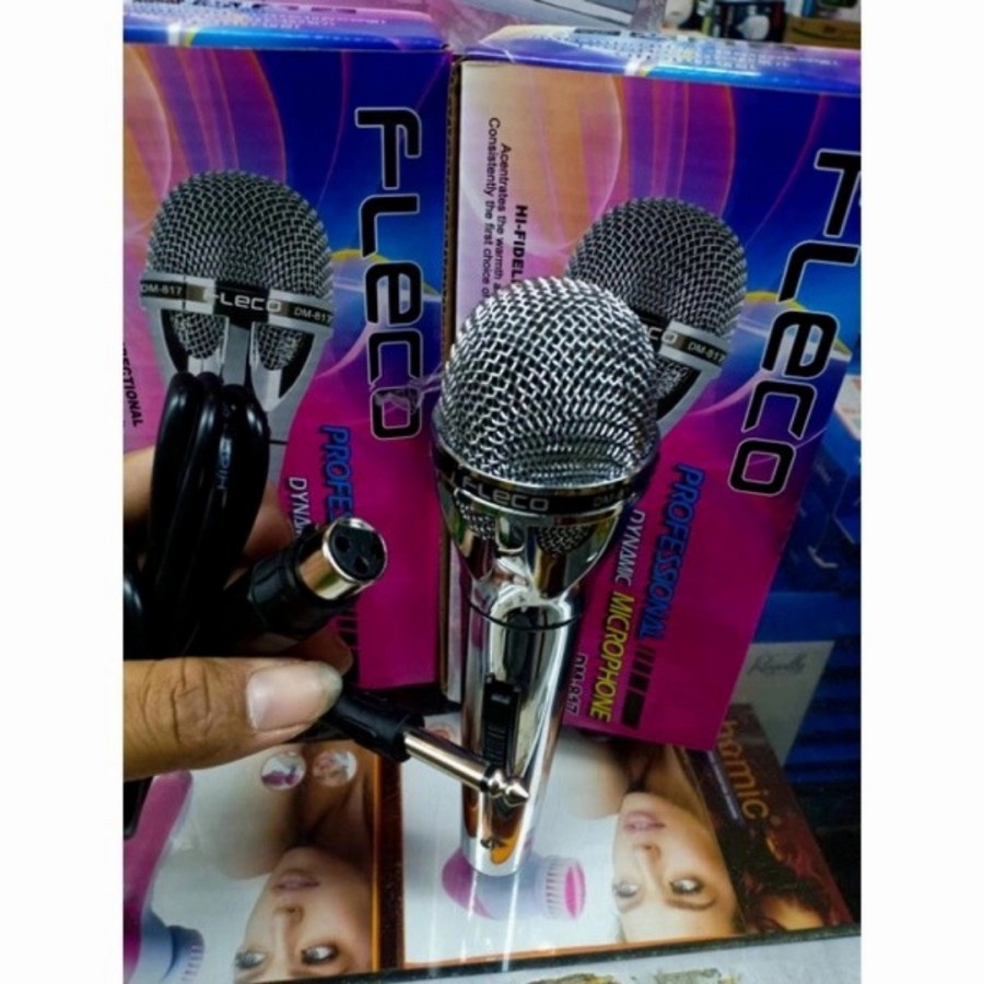 Microphone Fleco DM-817 Mic Kabel Bisa Untuk Karaoke Dan Acara Bahan Stainless Steel