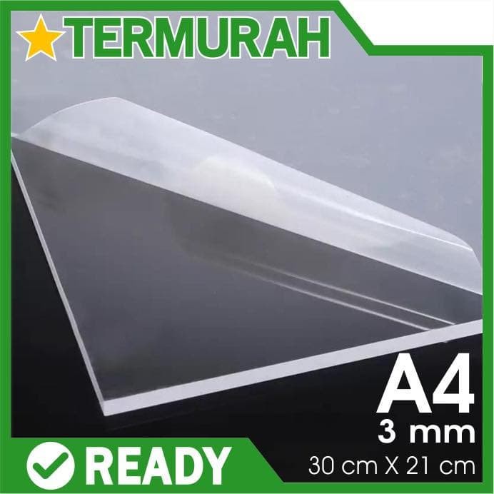 

Unik acrylic akrilik lembaran potongan clear bening 3mm ukuran 30x21 cm a4 Diskon