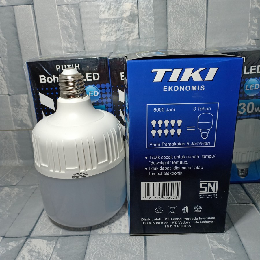 BOHLAM LAMPU TIKI LED 30 WATT EKONOMIS LUMEN 30 W LAMPU