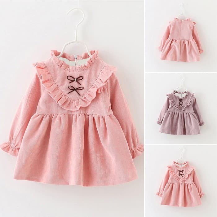 Baju Bayi Lakilaki/Perempuan - Baju Bayi Newborn Murah - Libby 3 ID858 Baby Velvet Long Sleeves / Ga