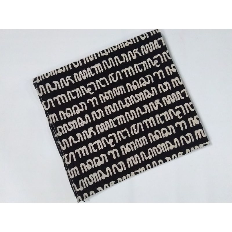 Kain batik cap sewarna Jogja aksara jawa hitam