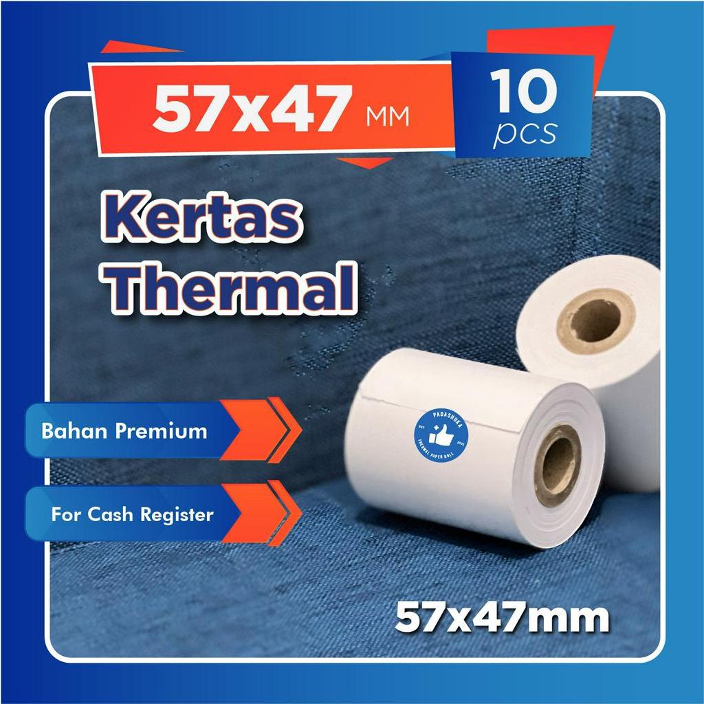 

[10 Pcs] Kertas Thermal 57x47/58x48 mm - Struk Kasir Roll [#1 Quality]
