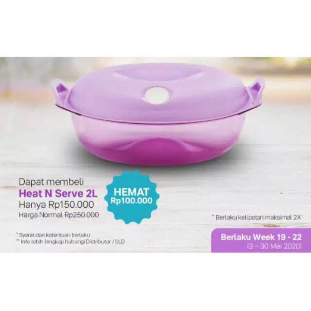Microwave Tupperware Heat n Serve Oval 2 liter ( mangkok microwaveable / mangkuk tahan panas / anti 