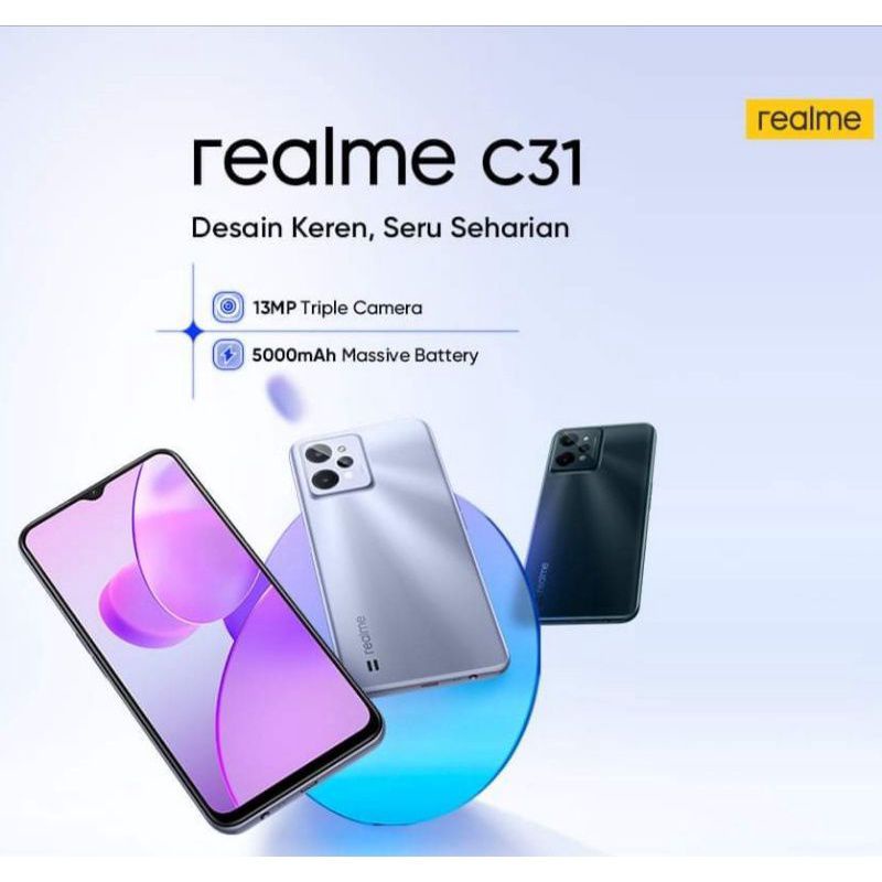 HP REALME C21 Y 4/64GB  (REALME C11 RAM 2/32GB), (REALME C31 RAM 4/64GB, REALME C31 RAM 3/32GB)NARZO 50I RAM 4/64GB GARANSI RESMI-C31 3/32gb