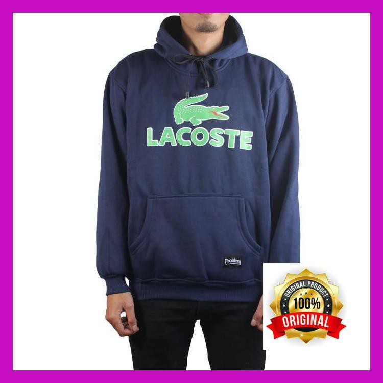 Jaket Sweater Pria Problem Lacoste Navy/Hoodie Jumper Murah Premium