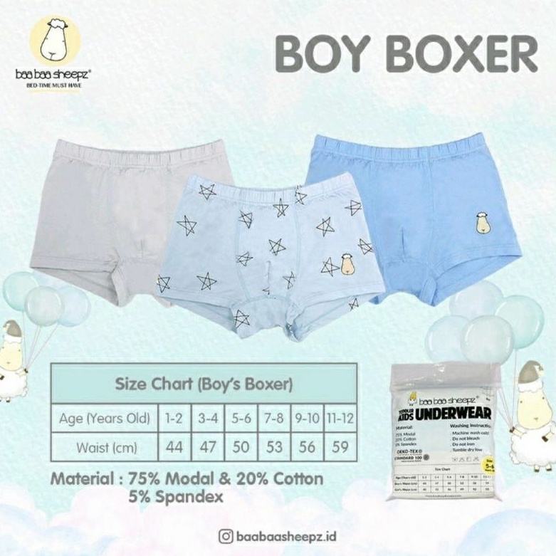 Baabaasheepz Kids Underwear Boys / Girls Boxer - Celana Dalam Anak