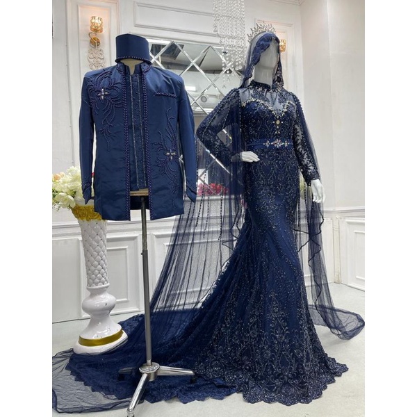 TERBARU//KEBAYA AKAD KOMPLIT TERMURAH//COUPLE SET DUYUNG PREMIUM BEREKOR //BESKAP//KEBAYA