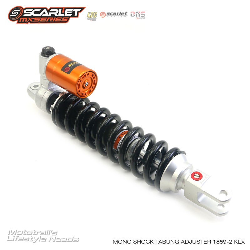 SHOCKBREAKER MONO SOK BELAKANG KLX SUPERMOTO TRAIL 1859/2 TABUNG ADJUSTER REBORN SCARLET RACING