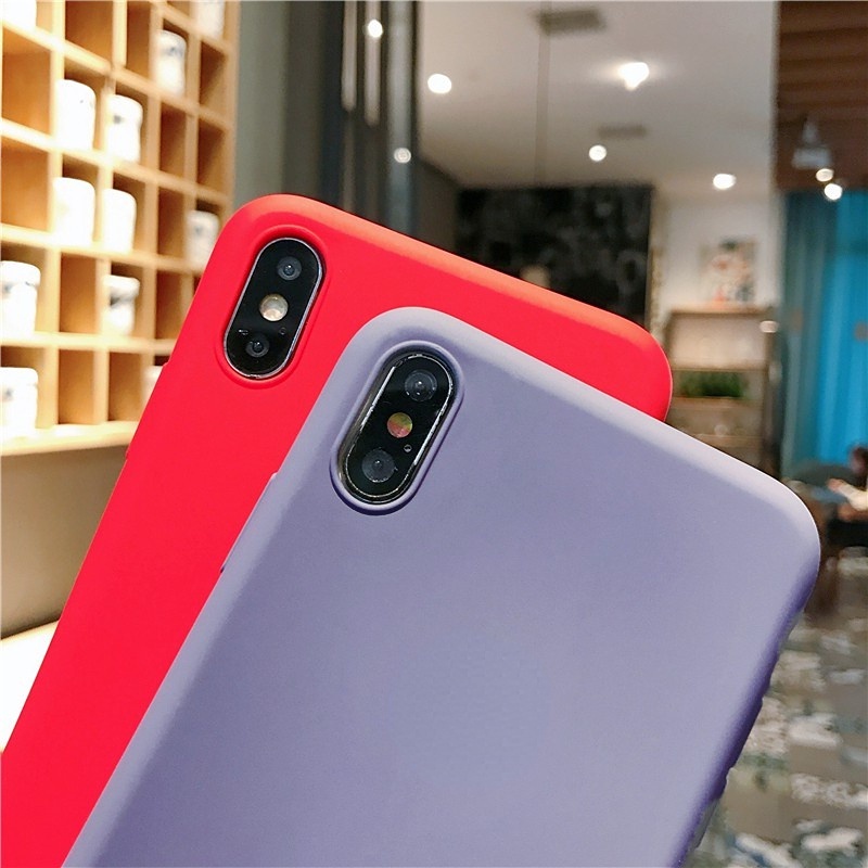 Casingsoft case SilikonKasing ponsel iphone 11 pro max 7 XR XS MAX 8 x 6 S Plus Liquid Soft Silicone Case Cover untuk