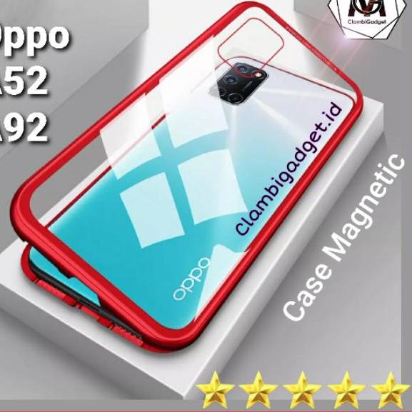 Flash Sale Casing Case Oppo A52 A92 2020 Magnetic Glass Magnetik Magnet 2in1  Kaca Tempered Hard Cas