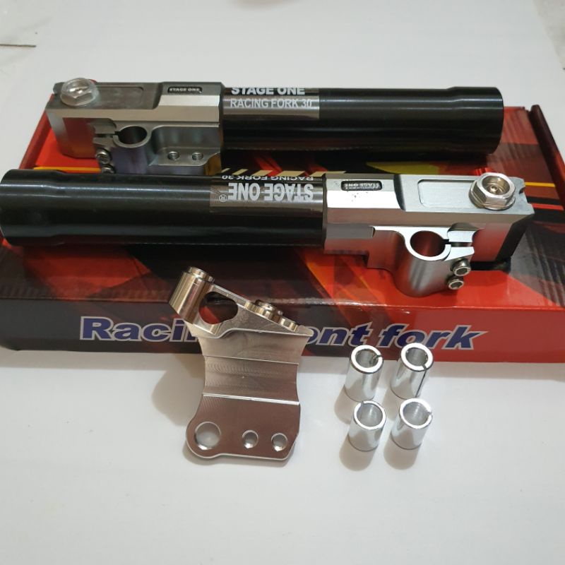 Tabung Shock Depan RT Stage 6 Copy Ori Plus Breket Monoblok Bottom Shock Motor Beat Vario Fino Scoop