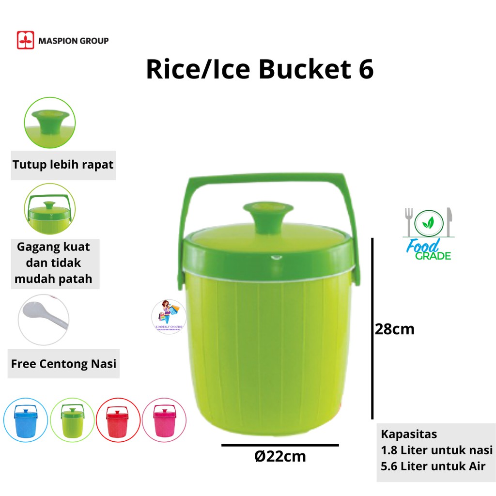 Termos Nasi Es Rice Ice Bucket 6 Maspion