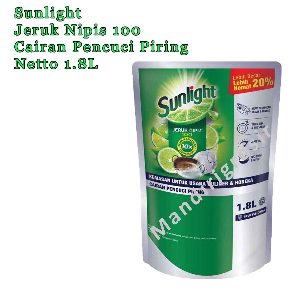 Cairan Pencuci Piring * Sunlight * Jeruk Nipis 100 * 1.8 Liter