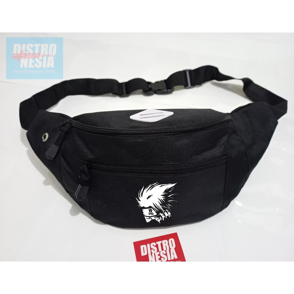 TAS SELEMPANG PRIA ANIME HATAKE KAKASHI NARUTO BORUTO WAISTBAG TAS PINGGANG HATAKE KAKASHI