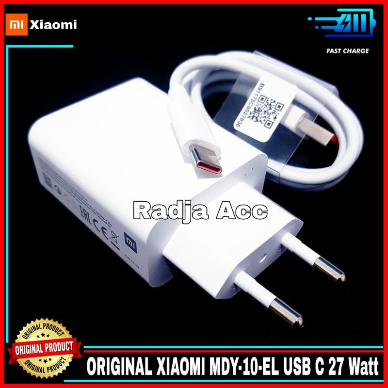 Charger Xiaomi Super Fast Charging Original 100% 27 Watt USB C