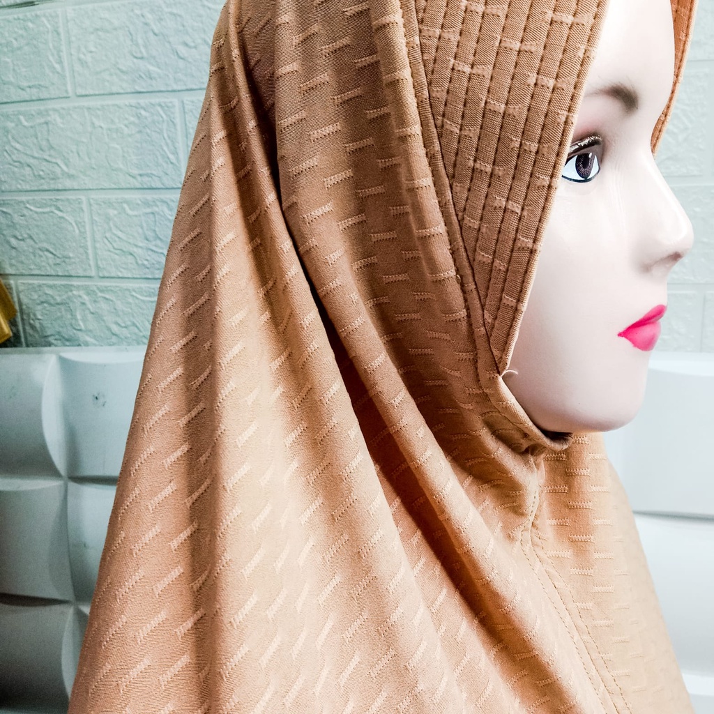 JILBAB INSTAN MOTIF / KERUDUNG WANITA BAWAH REMPEL / HIJAB FERISHA BANYAK PILIHAN WARNA