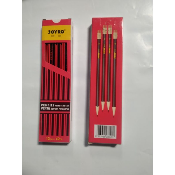 

Pensil HB 6151 Joyko/Pensil Berpenghapus/JOYKO 6151 HB/Pencils With Eraser/Pensil Dengan Penghapus