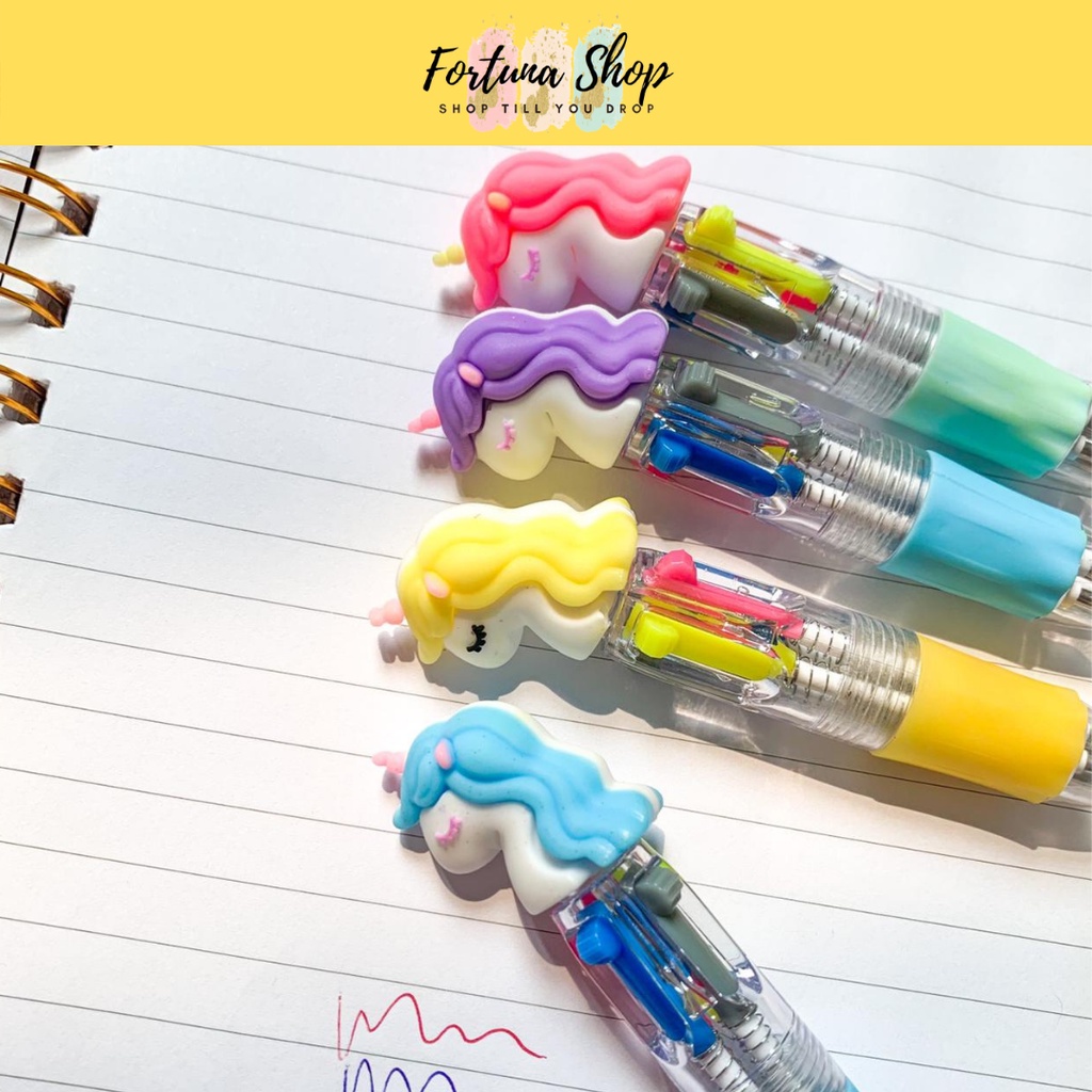 

Pulpen 4 Warna Unicorn Pena Pen Ballpoint Kado Unik Pena Warna Warni COD