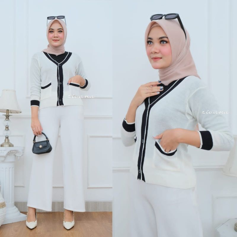 Cardi Rajut Two Tone //JF435