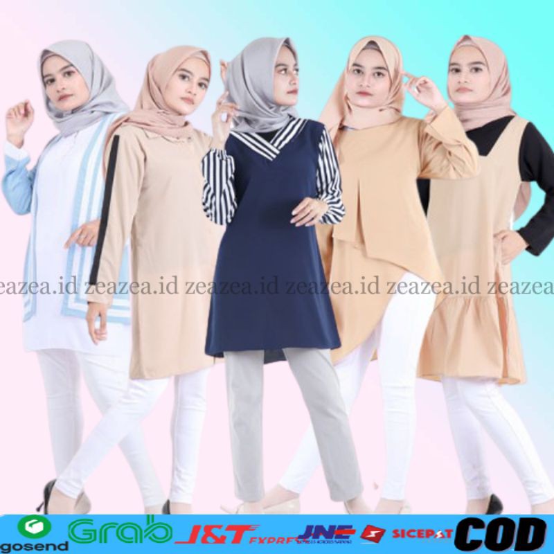 Tunik Atasan Wanita Baju Tunik Remaja Muslim Wanita Kekinian 2020 Murah Terbaru Polos kagumi Tunic