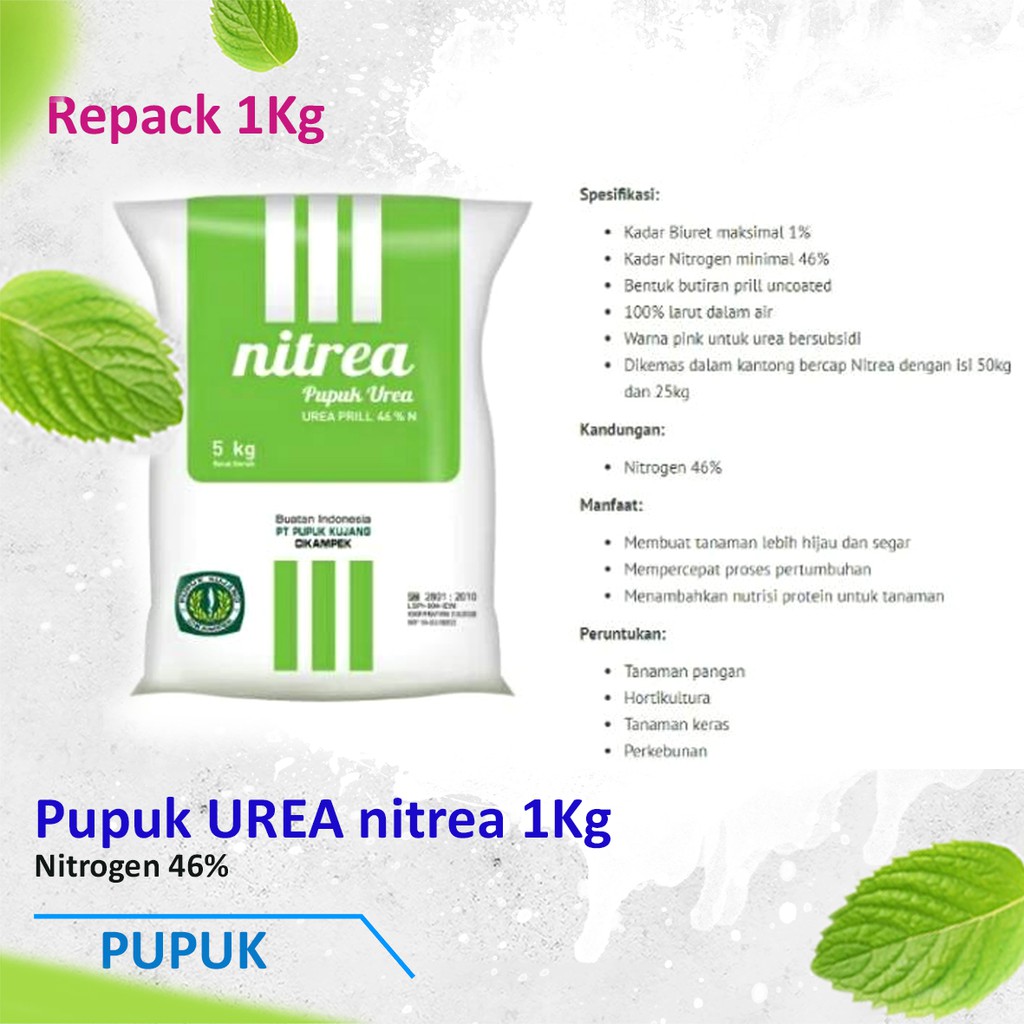 Jual Pupuk Urea Nonsubsidi Nitrea Kujang N46 Repacking 1kg Shopee Indonesia 7605