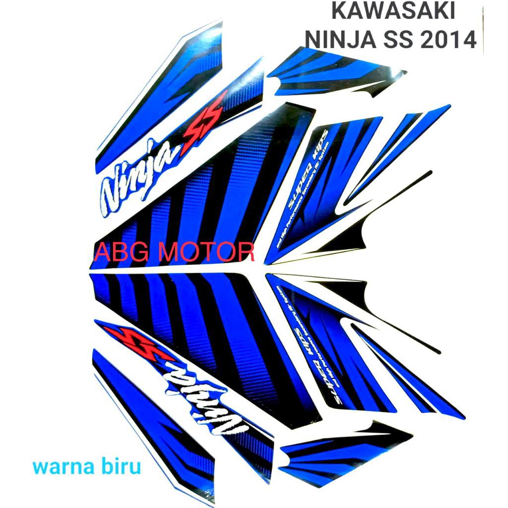 LIS BODY STRIPING STIKER BODY KAWASAKI NINJA SS 2014 BIRU