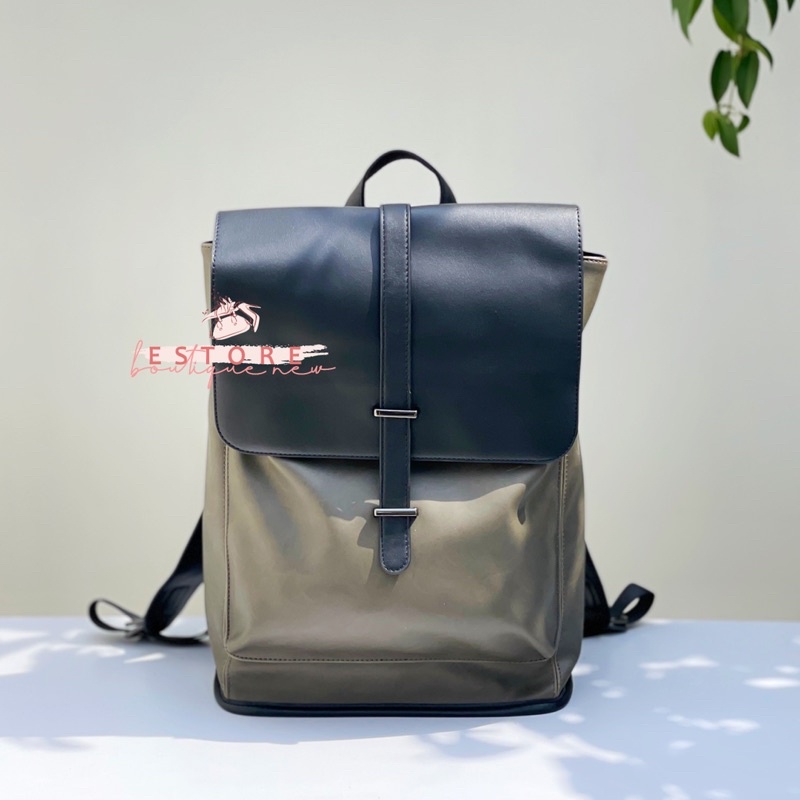 New P Men Leather Backpack