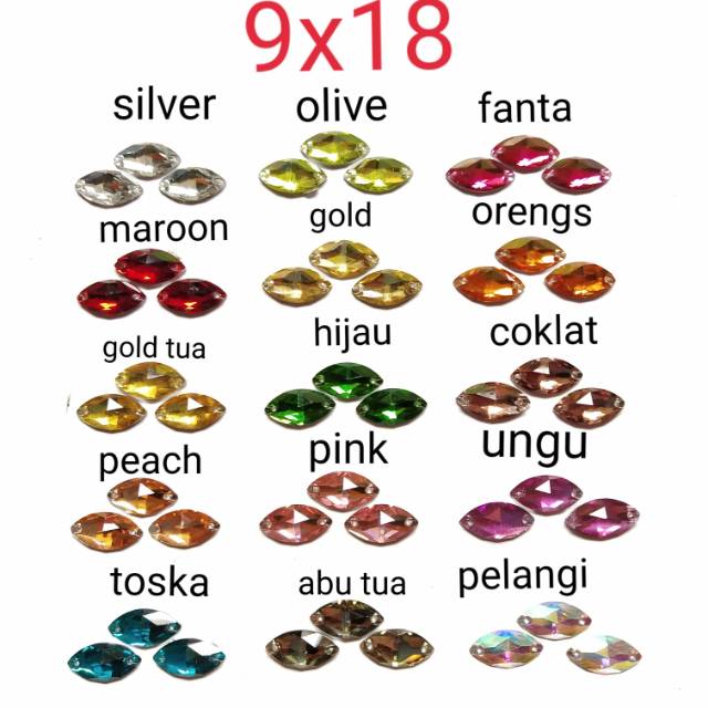 Payet Permata resin isi 24/payet rangkai