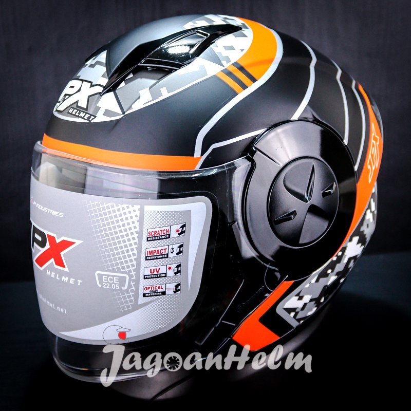JPX HELM X735R ENERGY #03 | BLACK DOFF | X-735R DOUBLE VISOR | X 735 R