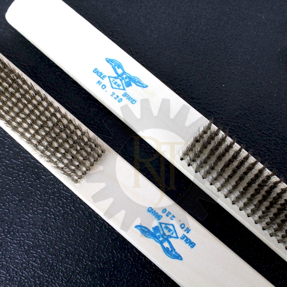 Sikat Kuningan Gg Kayu / Sikat Kawat Wire Brush 8 Baris EAGLE