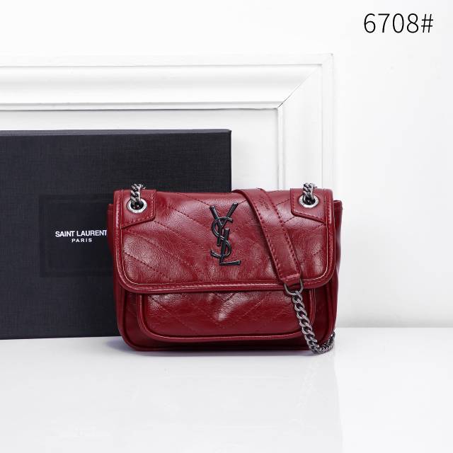 6708.ZX20 TAS SELEMPANG WANITA YSL Yves Sain Lauren Niki Small Chain Sling Bag