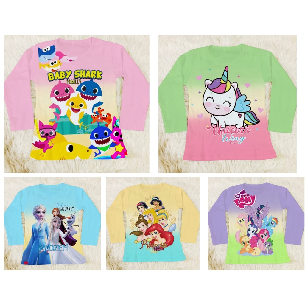 ATASAN ANAK PEREMPUAN LENGAN PANJANG - Atasan Baju Anak Perempuan Kaos Anak Cewek 2-9 tahun