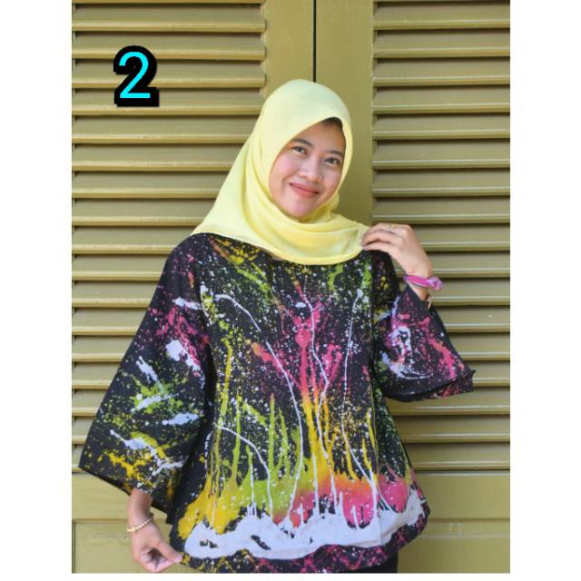 Blouse Batik - Atasan Merak Ready Seragam M-L-XL-XXL