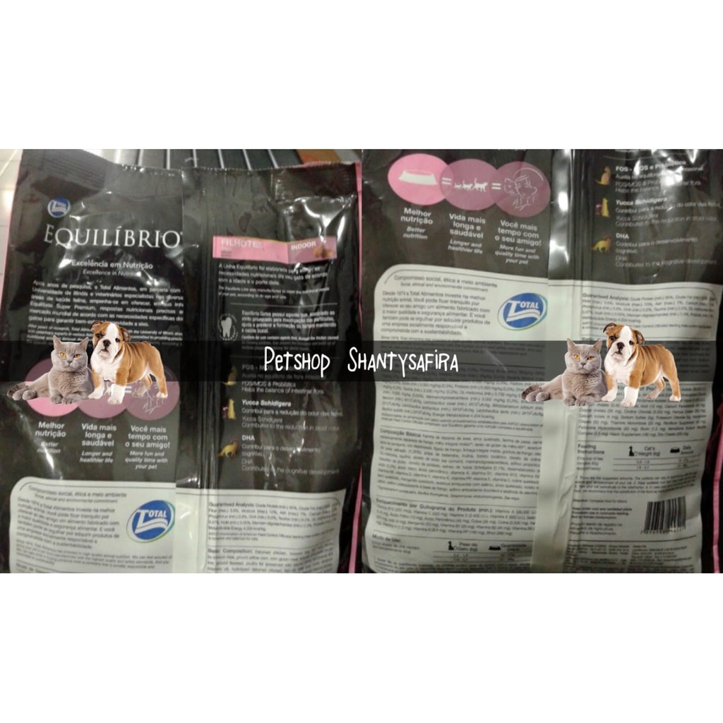 MAKANAN KUCING EQUILIBRIO KITTEN INDOOR KEMASAN REAL 500 GR DAN 1 KG