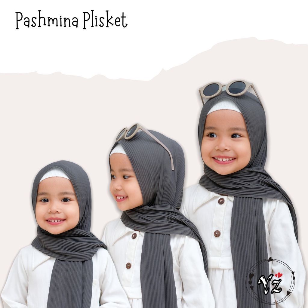 pashmina plisket size L 3-10tahun