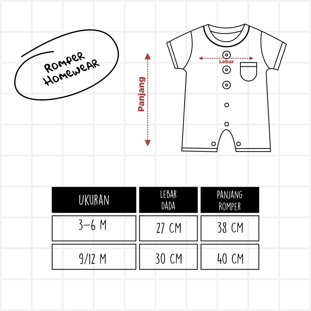 Bearhug Homewear Romper Bayi Laki-Laki Pendek HRX4 Embroidery 3-12 Bulan-8