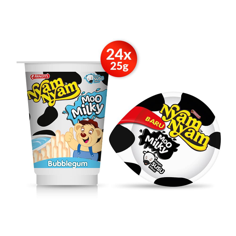 

PROMO ARNOTT'S NYAM-NYAM MOO MILKY BUBBLEGUM - PACK (24 PCS) TERMURAH