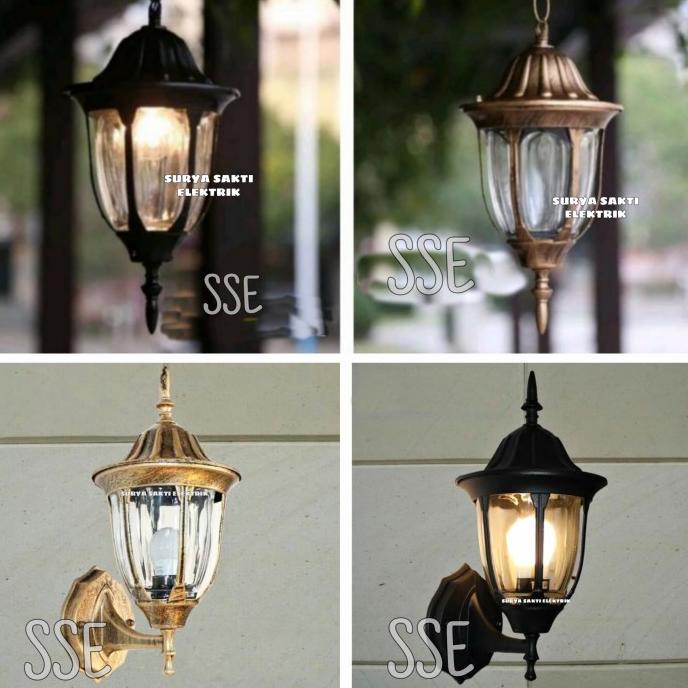 LAMPU DINDING LAMPU GANTUNG KLASIK OUTDOOR 1007 EMAS HITAM