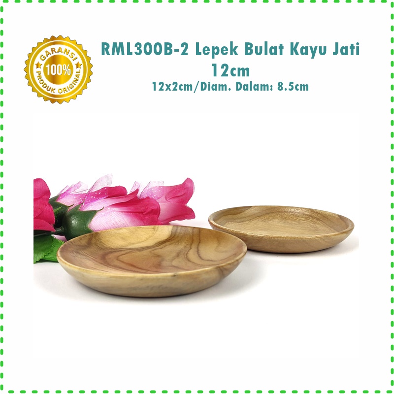 Piring Buah/Lepek/Tatakan Gelas Kayu Jati 8cm/10cm/12cm