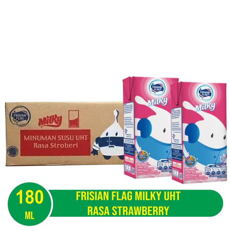Frisian Flag Mliky Rasa Stawberry dan Cokelat 180ml - 36pcs