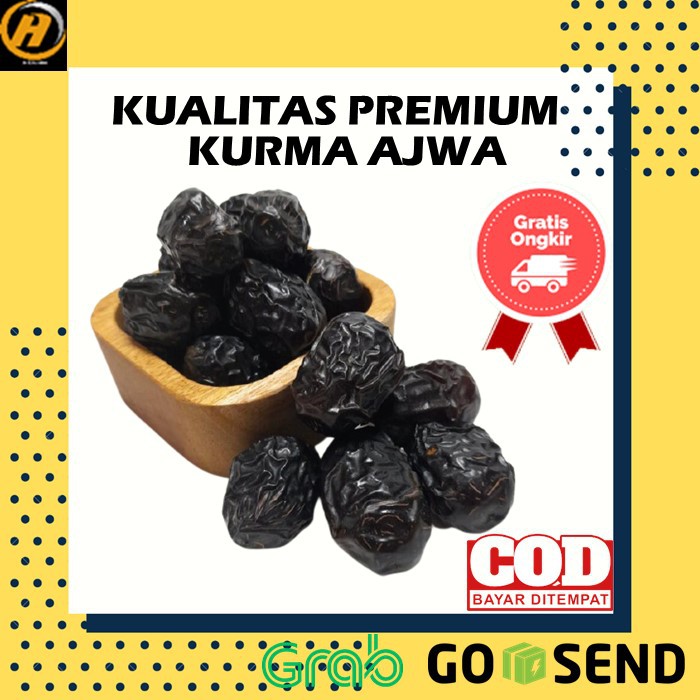 

Kurma Ajwa Azwa Premium Original/Kurma Nabi 500gr Asli Madinah Super Premium Quality