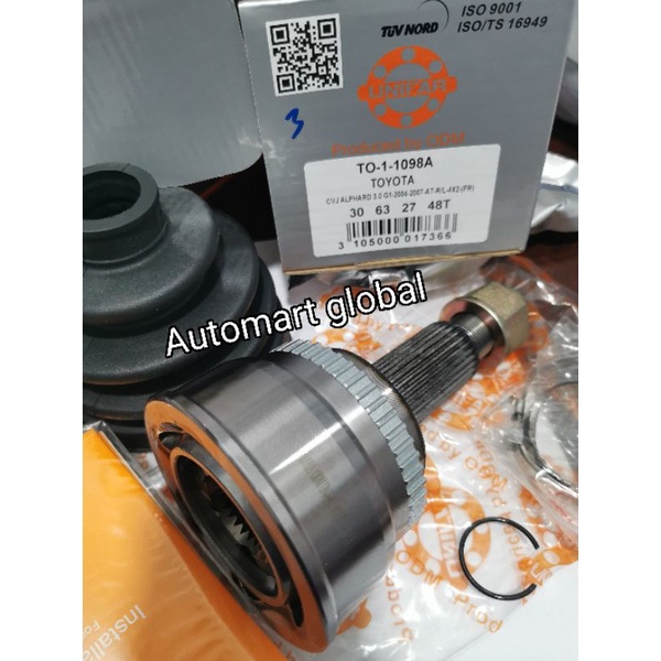 as roda cv joint luar toyota Alphard gen 1 tahun 2004-2007 camry