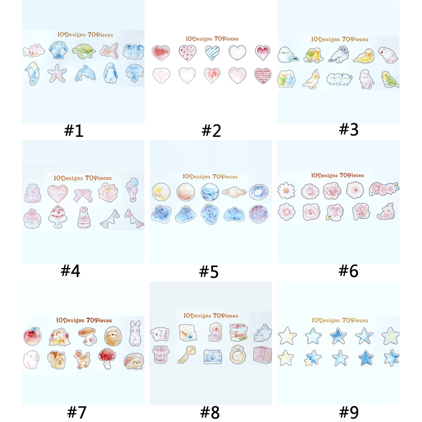 60pcs Kartun Hewan Jepang Stiker Kreatif Warna-Warni Bahan Diy Diary Buku Stiker Hias