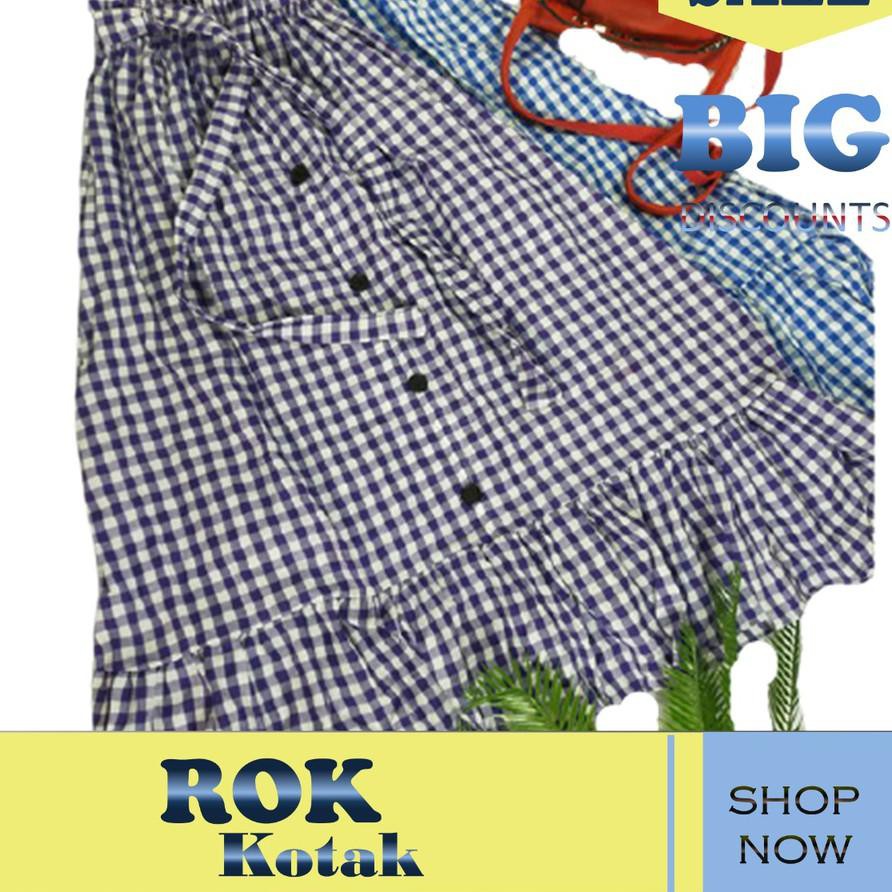 Tren Terbaru Rok Kotak Kotak Rok Panjang Rok Panjang Fashion Muslim Rok Panjang Wanita .,.,