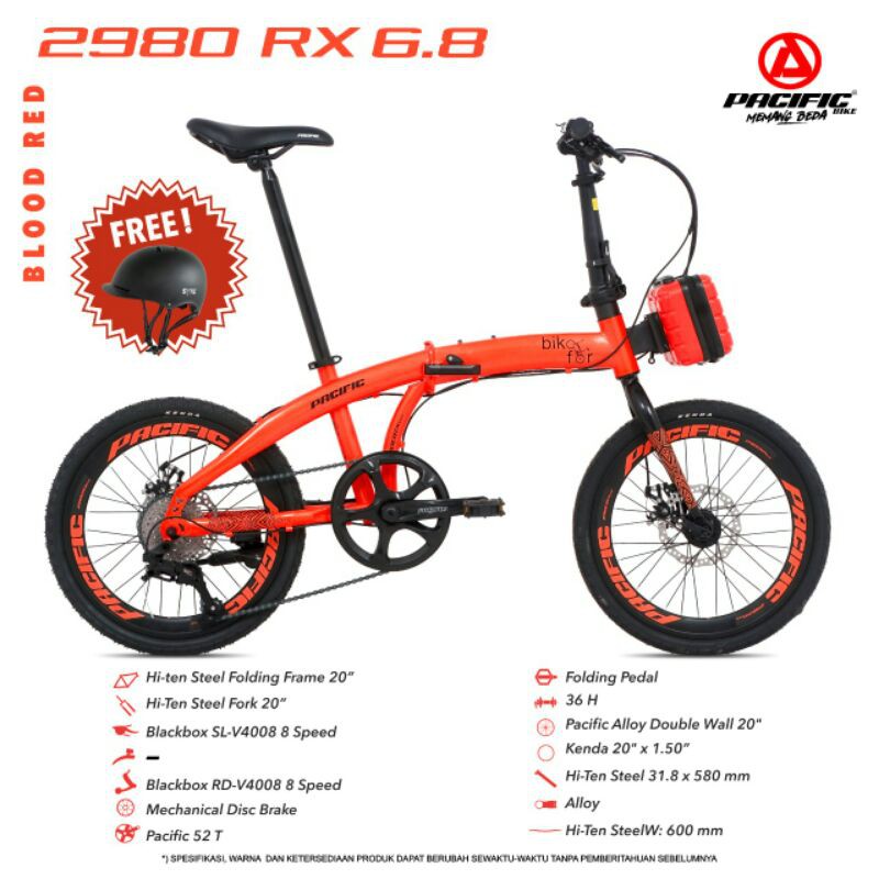 sepeda lipat pacific 2980 RX 6.8 20"