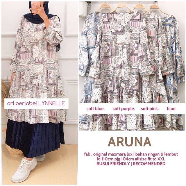 ATASAN TUNIK WANITA BAHAN MAXMARA LUX MOTIF UNIK TERBARU | TUNIK HIJAB SOLO MURAH