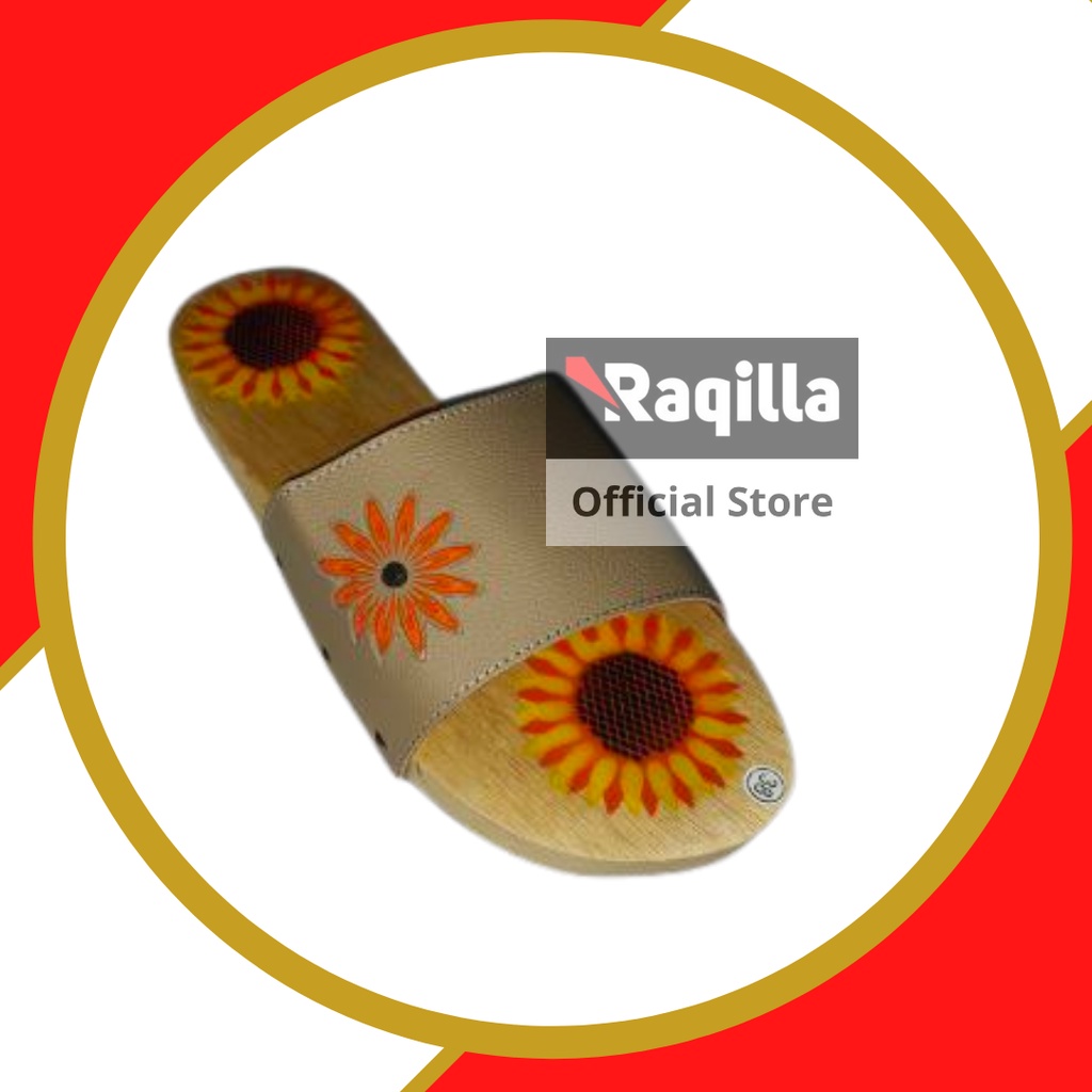 Sandal wanita selop motif bunga matahari Slide wanita dari Raqilla Shop